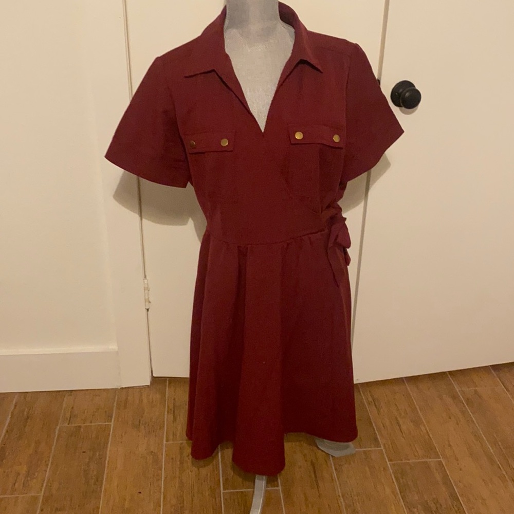 Burgundy Wrap Dress